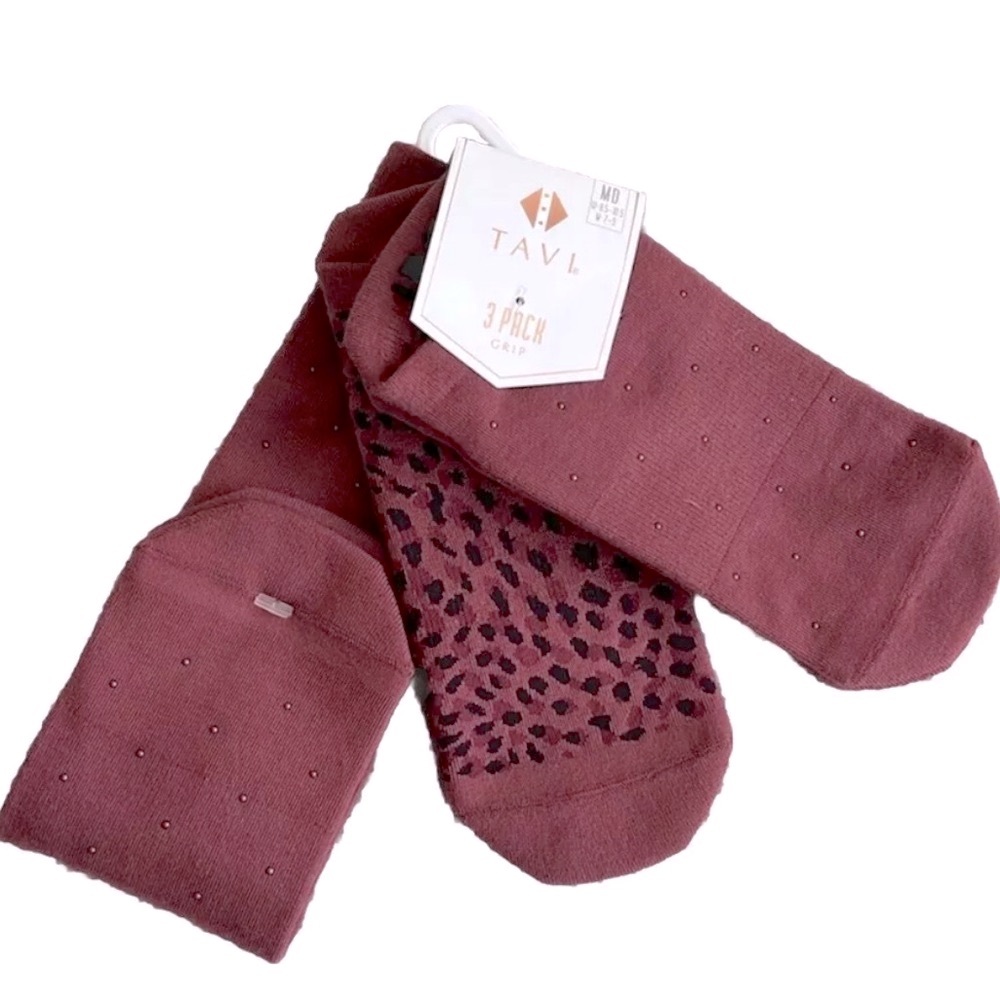TAVI Grip Socks 3 pack Organic Cotton Size S (6-8)